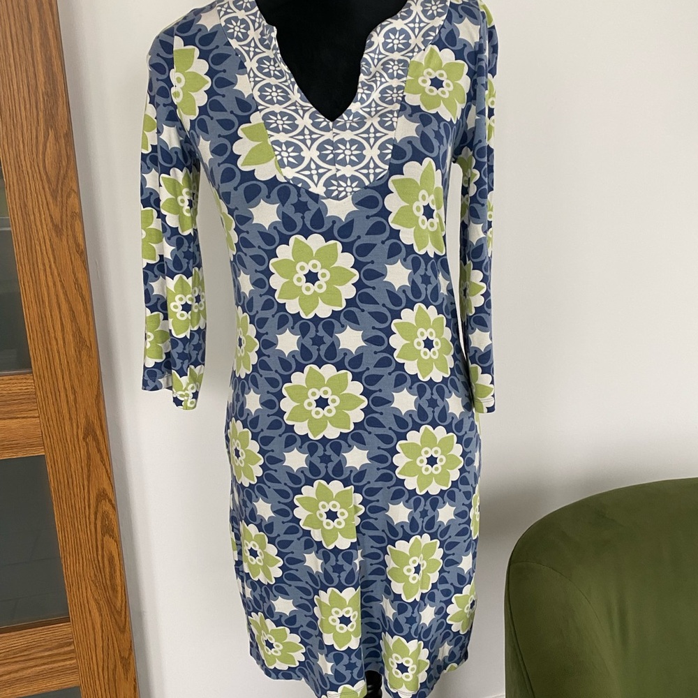 Boden Blue Floral Dress Sz 4